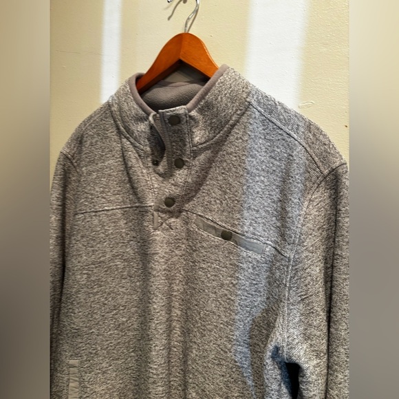 Eddie Bauer Men's Heather Gray Zip-Up Sweater large winter fall neutral basic - Picture 14 of 14